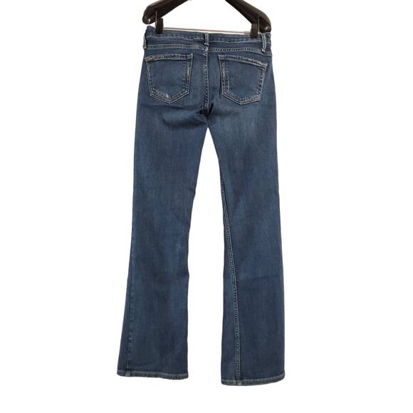 Silver Women's Tuesday Slim Boot Distressed Jeans Size 28 Low Rise Medium Wash - Picture 2 of 12